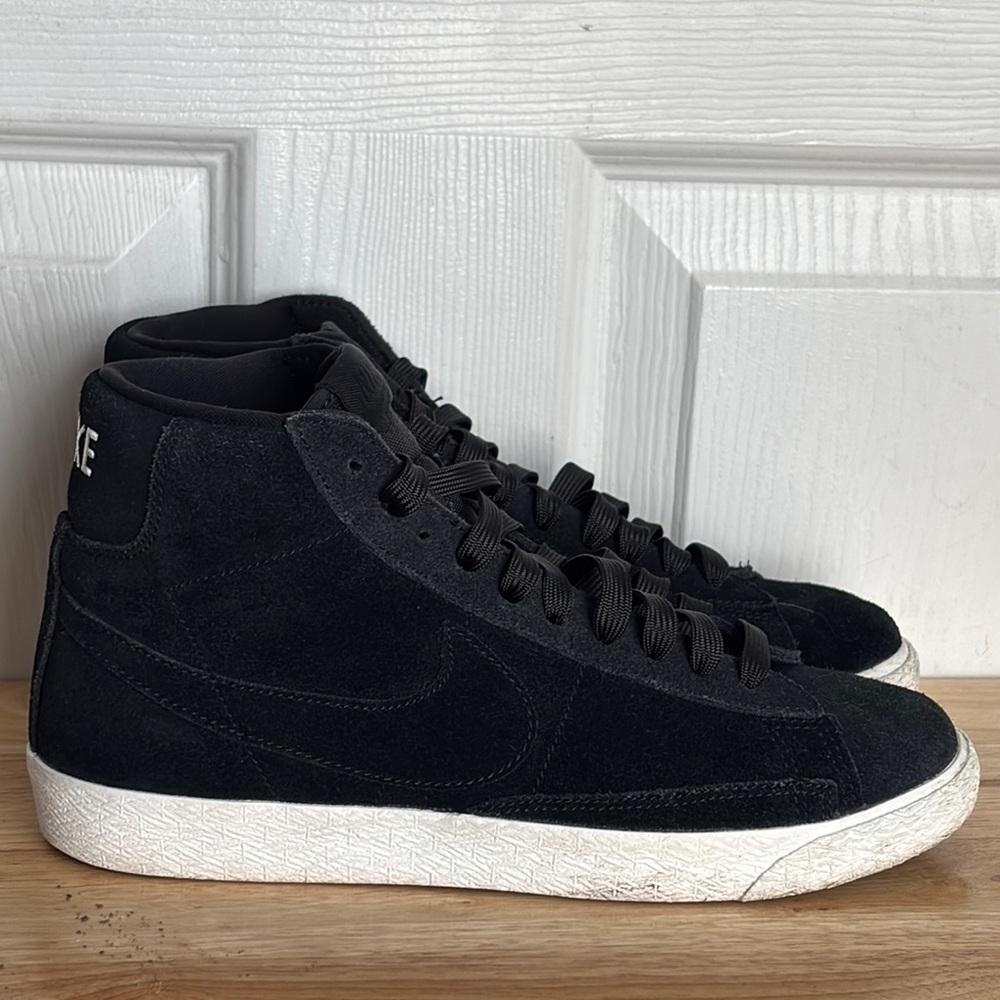 Nike Kids Black Suede High Tops.